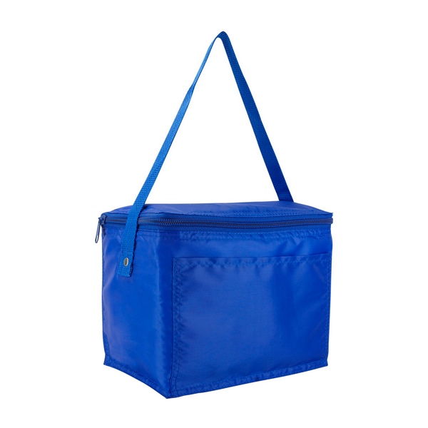 SIN 057, HIELERA KOSTA. Hielera con interior plastificado impermeable. Bolsa principal con cierre y bolsa frontal. Incluye correa. Capacidad para 6 latas.