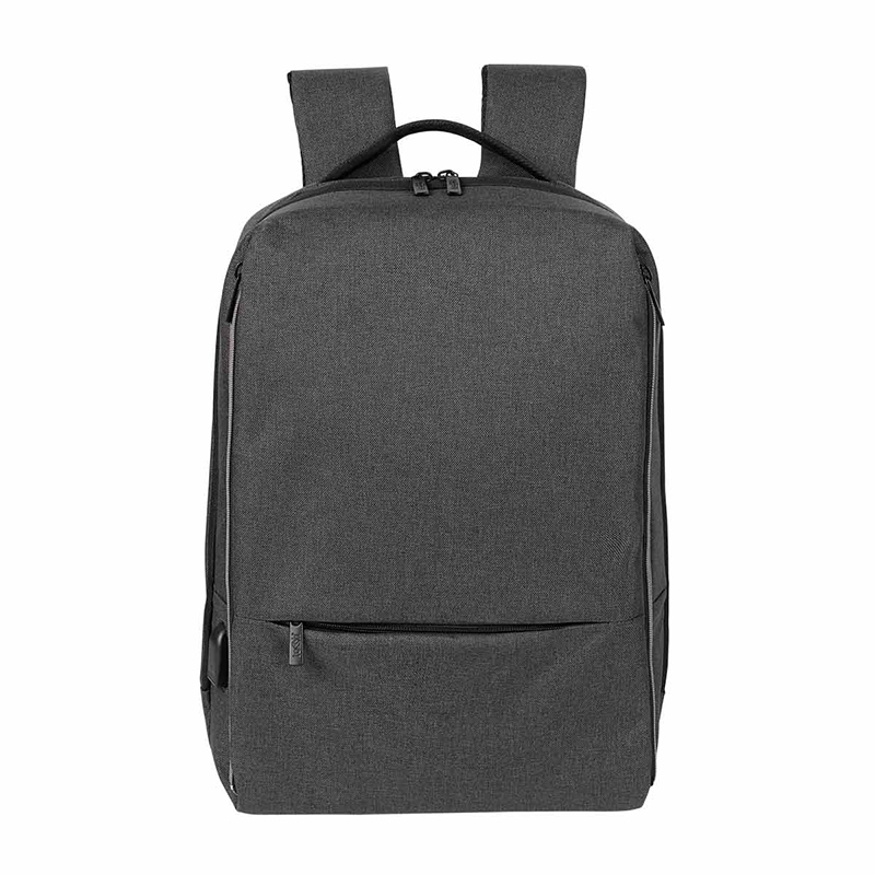 SIN 415, MOCHILA SISAK. Mochila con salida USB. se requiere conectar a batería portátil) para cargar smartphone. Bolsa principal con organizador y compartimento interno para laptop de 14