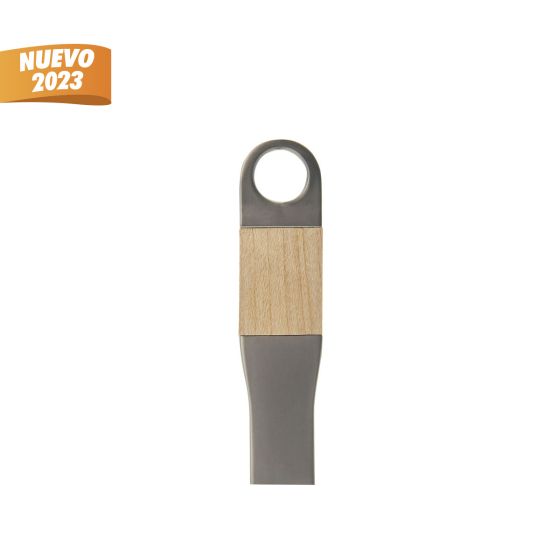 USB 332, USB DEART 16 GB. USB de metal con madera de Arce. Incluye caja individual.